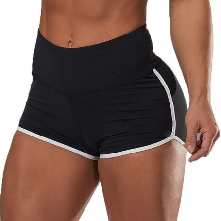 New European and American Foreign Trade Women's Large Sexy Solid High Waist Sports Running Tight Hip Lifting Shorts