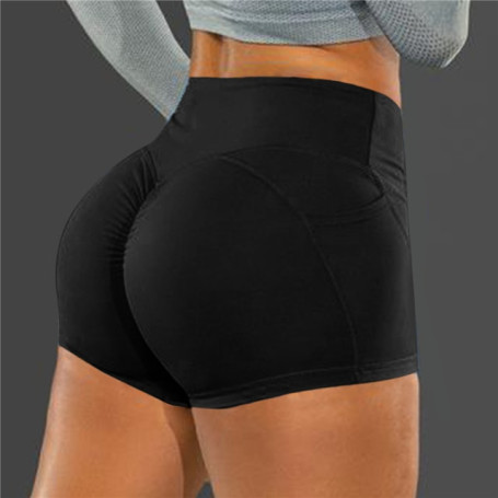 Women Short Sport Leggings High Waist Elastic Perfect Lace Leggings Gym Workout Tights Yoga Short Solid Color Pocket