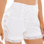 Women's Ruffled Lace Trim Pumpkin Shorts Pants Style Lace-Up Frilly Bloomers Safety Under Pants