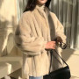 Plush Jackets Women Korean Faux Fur Single-breasted Outwear Female Loose Teddy Bear Fleece Coat