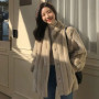 Plush Jackets Women Korean Faux Fur Single-breasted Outwear Female Loose Teddy Bear Fleece Coat