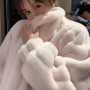 Plush Jackets Women Korean Faux Fur Single-breasted Outwear Female Loose Teddy Bear Fleece Coat