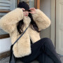 Thicken Warm Plush Jacket Women Fashion Long Sleeve Faux Fur Coats Loose Artificial Fox Coat