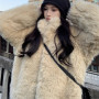 Thicken Warm Plush Jacket Women Fashion Long Sleeve Faux Fur Coats Loose Artificial Fox Coat