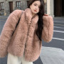 Thicken Warm Plush Jacket Women Fashion Long Sleeve Faux Fur Coats Loose Artificial Fox Coat