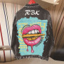 New Style Personalized Printing Denim Jacket Coat