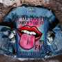 Women's Street INS Net Red With The Same Playful Girl Tongue Out Print Pattern Lapel Denim Jacket