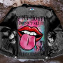 Women's Street INS Net Red With The Same Playful Girl Tongue Out Print Pattern Lapel Denim Jacket