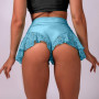 Women Lace Ruffled Shorts High Waist Solid Color Pole Dance Hot Oversized  Casual Ladies Clothes Mini Tight Shorts Sexy Bikini