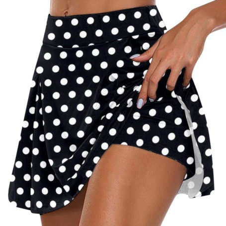 Women Polka Dots Print Sports Dance Fitness Skirt Female Tennis Running Mini Skirt Active Athletic Yoga Fitness Skirts