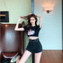 Korean High Waist Light Blue Women's Jeans Shorts Show Thin Wide Leg Pants 2021 New Spring And Summer Casual Loose A-line