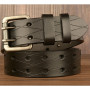 Men's High Quality Leather Belt Brand Strap Double Needle Pin Buckle
