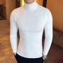 Korean Fashion Men's Sweater Wool Turtleneck Oversized