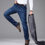 Men's Jeans Business Fashion Casual Thick Fleece Denim