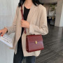 New Vintage Solid Color Square Bag PU Leather Crossbody Bags For Women Shoulder Handbags