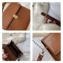 New Vintage Solid Color Square Bag PU Leather Crossbody Bags For Women Shoulder Handbags