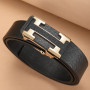 High Quality Automatic Metal Buckle Belt For Men Genuine Leather Waistband