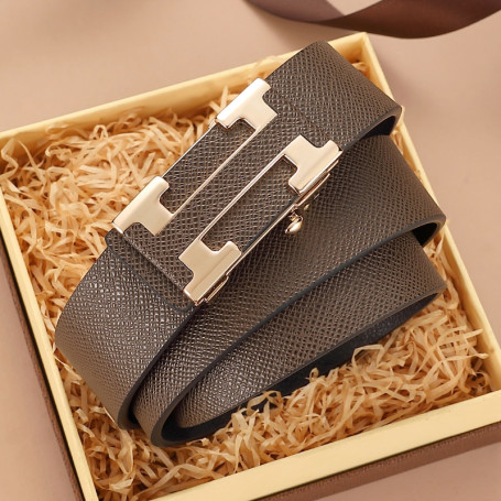 High Quality Automatic Metal Buckle Belt For Men Genuine Leather Waistband