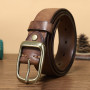 3.3CM Fashion Men High Quality Genuine Leather Belt Luxury Designer New Copper Buckle Strap