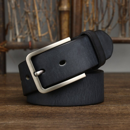 3.8CM Genuine Leather For Men's High Quality Buckle Cow skin Casual Belts