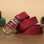 3.3CM Fashion Men High Quality Genuine Leather Belt Luxury Designer New Copper Buckle Strap
