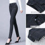 Streetwear Fashion Women Skinny Jeans Elastic Band High Waist Pencil Pants Denim Breathable Casual Trousers