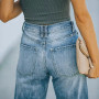 High Waist Flare Jeans Vintage Wide Leg Jeans Fashion Women's Trousers Wash Blue Street Wear Straight Leg Jeans