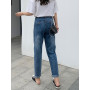 Women fashion denim jeans long casual pants loose high waist plus size L-8XL