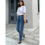 Women fashion denim jeans long casual pants loose high waist plus size L-8XL