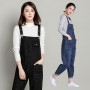 Denim jeans women Casual Fashion Suspenders Pants Loose Pocket Harem Brand Overalls Shoulder Straps Big L-5XL 6XL 7XL 8XL