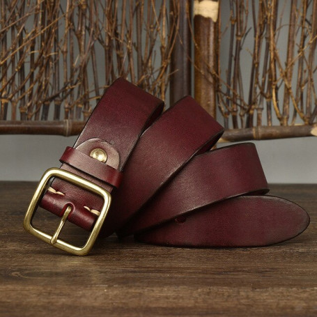 3.8CM Fashion Male Vintage Genuine Leather Luxury Designer Belts New Copper Buckle Jeans Strap Cowboy Ceinture Homme