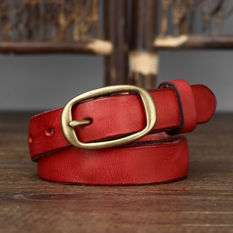 2.3cm Do Old Copper Buckle Width Women Cow skin Genuine Leather Belt Strap Adjustable Retro High Quality