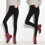 Women Plus Velvet Ankle Length Vaqueros Casual Thick Pencil Pants Basic Fleece Denim Trousers Mid Waist Skinny Warm Jeans