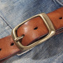 100% cowhide New Fashion Leather Retro Handmade Copper buckle men's belt Luxury Genuine Leather Belt