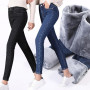 Women Warm Velvet Leggings Jeans Elastic Plush Stretch Thermal Jeans Lady Skinny Denim Pants