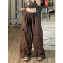 Cargo Pants Women Clothing High Street Vintage Waisted Casual Wide Leg Baggy Jeans