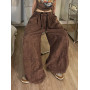 Cargo Pants Women Clothing High Street Vintage Waisted Casual Wide Leg Baggy Jeans