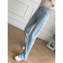 Women New Fashion Slim Fit Flare Jeans Vintage Side Pocket Zip Fly High Waist Denim  Ankle Trousers