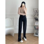 Women New Fashion Slim Fit Flare Jeans Vintage Side Pocket Zip Fly High Waist Denim  Ankle Trousers