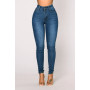 Women's High Waist Slim Jeans Fashion High Stretch Hip Lift Denim Pencil Pants Casual Trousers