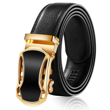 Men Belt Metal Automatic Buckle Leather High Quality Belts for Male Jean Pants Waistband Business Work Casual Luxury Brand Strap