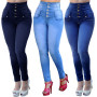 New High Quality Women Denim Top Brand Stretch High Waist Pencil Pants Leggings