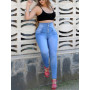 New High Quality Women Denim Top Brand Stretch High Waist Pencil Pants Leggings