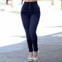 New High Quality Women Denim Top Brand Stretch High Waist Pencil Pants Leggings