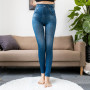 Women's Tight Imitation Jeans Smart Slim Fashion Large Tight Pants False Pocket Fitness Pants