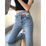 Vintage High Waist Women Flare Pants Jeans American Fashion Streetwear Trouser Baggy Straight Denim Pants