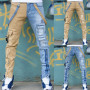 Men's jeans high street straight overalls men's oversized hip-hop yellow denim trousers