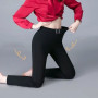 Woman Pencil Pants High Waist Elastic Diamonds Solid Office Lady Casual Slim Straight Trousers