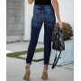 Women's Jeans High Waist Stretch Ripped Classic Pants Streetwear