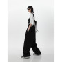 Women's Vintage Suspender Jeans Fashion Pocket Baggy Cargo Pants Streetwear Casual Straight Wide Leg Denim Trouser